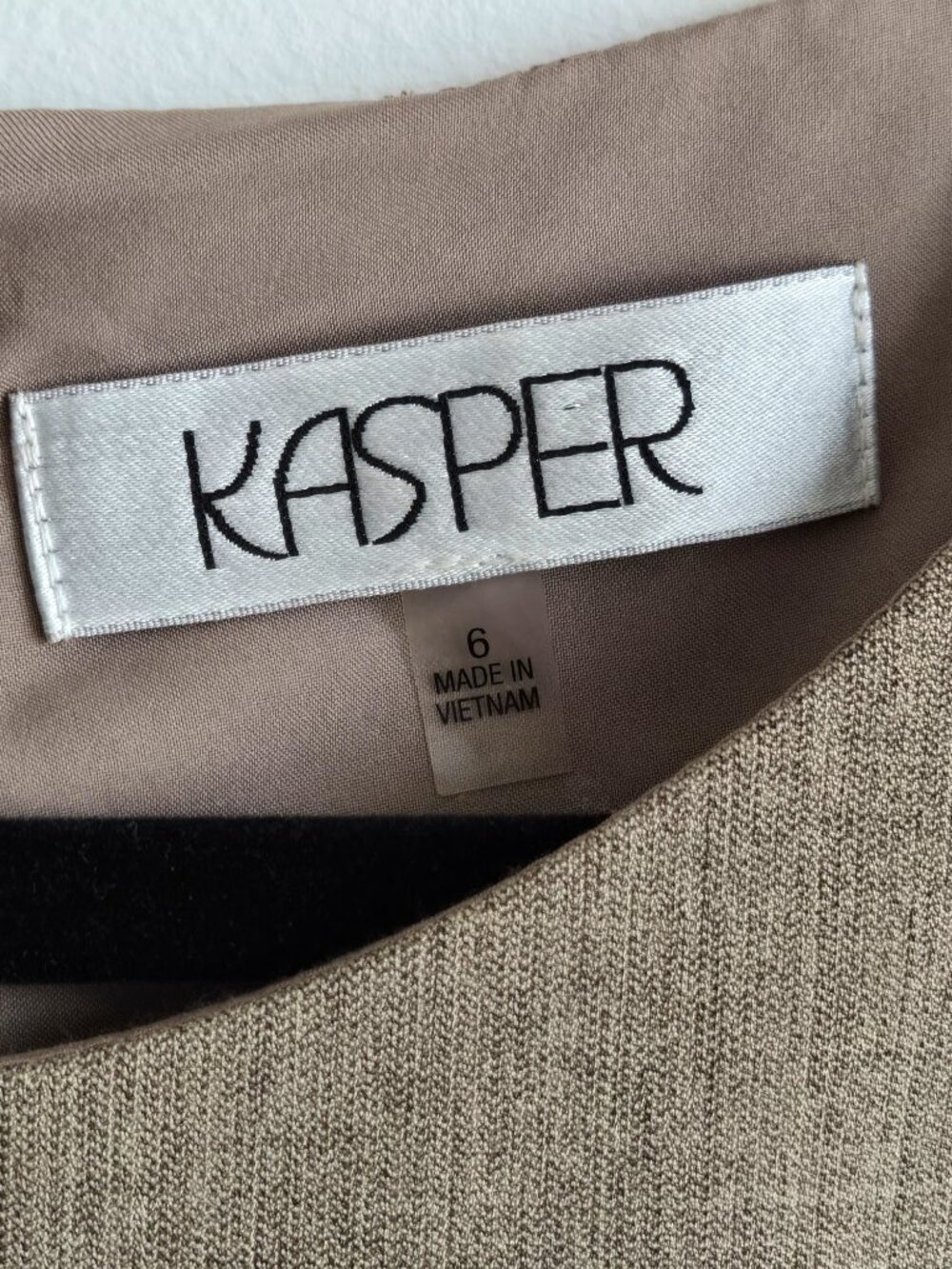 Kasper Taupe Sleeveless Sheath Dress | Size 6 - Picture 2 of 8